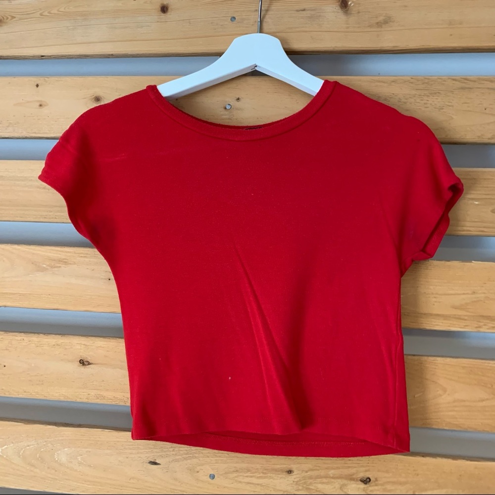 Zara Red Crop Tee